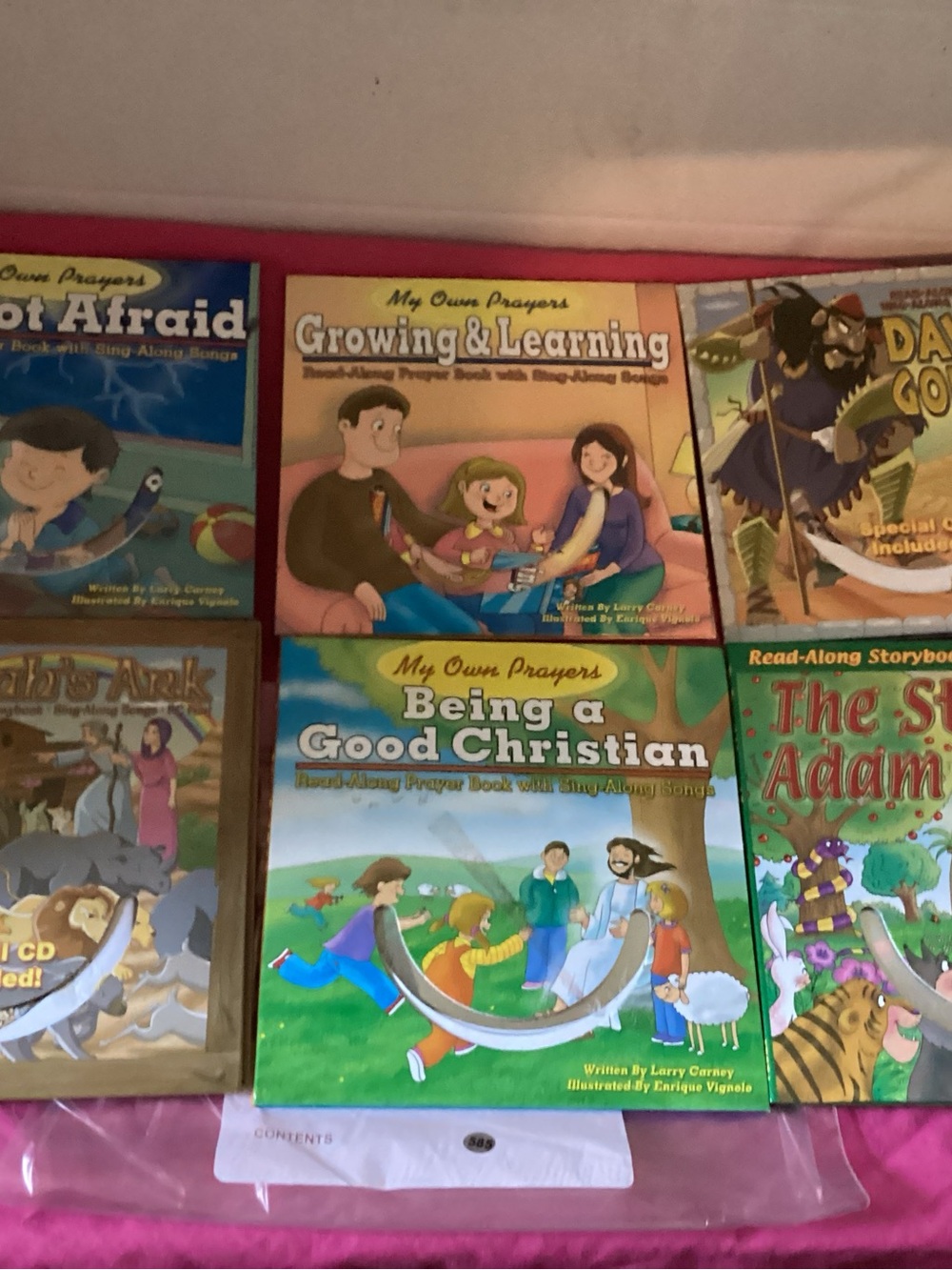 585-Lot of 6 Childrens Christian Read Along Stoybooks with CDs